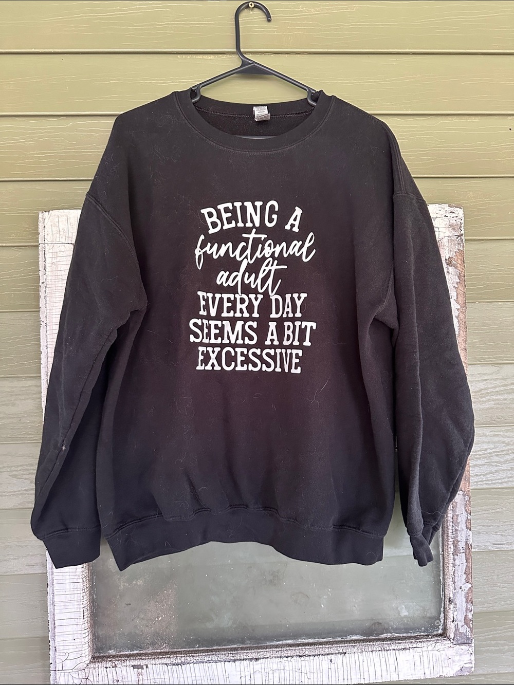 Black Graphic Sweatshirt - "Being a functional adult..."